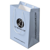 Eenvoudig Blauw klantgerichte BedrijfsLogo Medium Cadeauzakje (Voorkant Gekanteld)