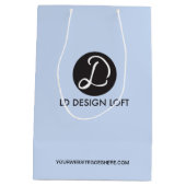 Eenvoudig Blauw klantgerichte BedrijfsLogo Medium Cadeauzakje (Achterkant)