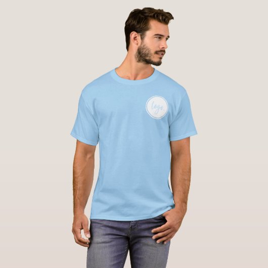 EENVOUDIG BLAUW KLEUR BUSINESS LOGO BEDRIJFSMERK T-SHIRT (Voorkant volledig)