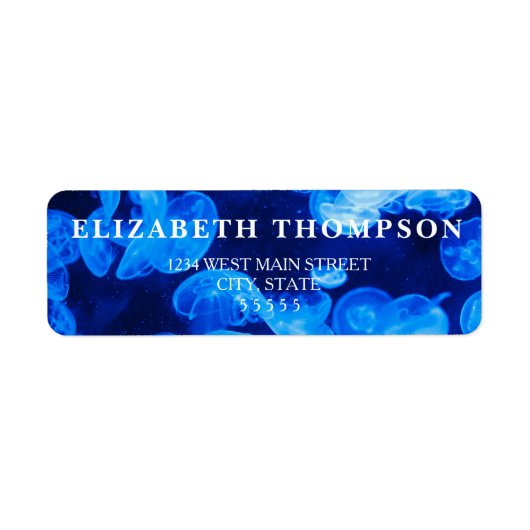 Eenvoudig blauw kwal etiket (Voorkant)