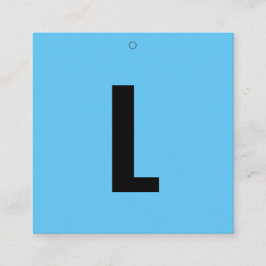 Eenvoudig blauw L Kleding Maat Vierkant Display La Vierkante Visitekaartje