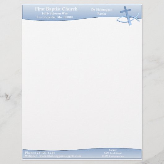 Eenvoudig blauw letterhead briefhoofd sjabloon (Voorkant)