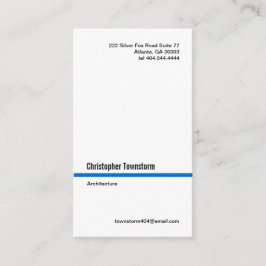 Eenvoudig blauw lijnverticaal Visitekaartje