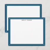 Eenvoudig blauw Lijst - Aangepast persoonlijk prof Notitiekaartje (Voorkant / Achterkant)