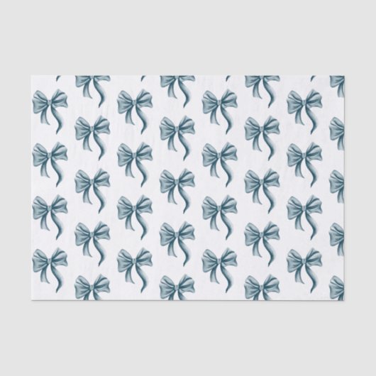 Eenvoudig Blauw Lint Patroon Tissuepapier (Voorkant)