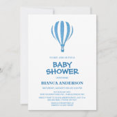 Eenvoudig blauw, luchtballon-Baby shower Kaart (Voorkant)