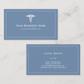 Eenvoudig blauw medisch Visitekaartje (Voorkant / Achterkant)