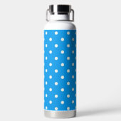 Eenvoudig blauw met witte stippen waterfles (Achterkant)