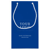 Eenvoudig blauw Minimal Business Logo Klein Cadeauzakje (Achterkant)