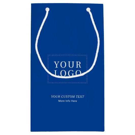 Eenvoudig blauw Minimal Business Logo Klein Cadeauzakje (Achterkant)
