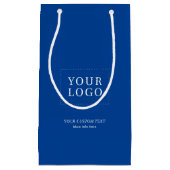 Eenvoudig blauw Minimal Business Logo Klein Cadeauzakje (Voorkant)