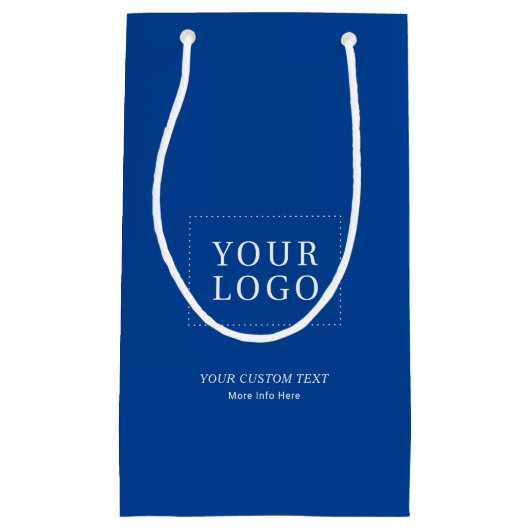 Eenvoudig blauw Minimal Business Logo Klein Cadeauzakje (Voorkant)