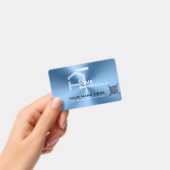 Eenvoudig blauw minimalistisch modern bedrijf badge (Handheld)