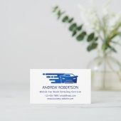 Eenvoudig blauw, mobiel wasprogramma voor auto's,  visitekaartje (Staand voorkant)