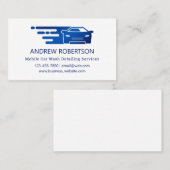Eenvoudig blauw, mobiel wasprogramma voor auto's,  visitekaartje (Voorkant / Achterkant)