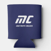 Eenvoudig blauw Modern Cool Monogrammed Vriendje Blikjeskoeler (Achterkant)