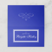 Eenvoudig blauw modern minimalistisch bruiloft pla plaatskaartje (Buitenkant ongevouwen)