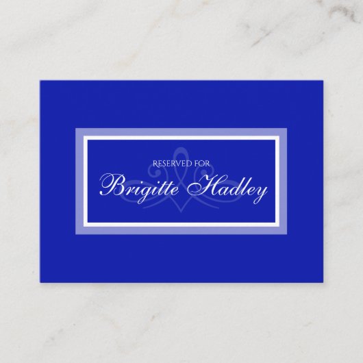 Eenvoudig blauw modern minimalistisch bruiloft pla plaatskaartje (Voorkant)