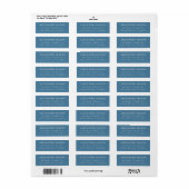 Eenvoudig blauw modern serif retouradres etiket (Full Sheet)