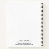 Eenvoudig blauw monogram modern notitieboek (Achterkant)