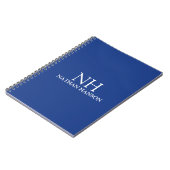 Eenvoudig blauw monogram modern notitieboek (Linkerzijde)