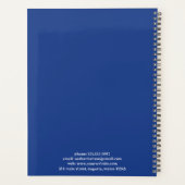 Eenvoudig blauw monogram modern planner (Achterkant)