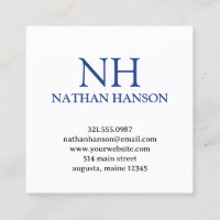 Eenvoudig blauw monogram modern