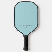 Eenvoudig Blauw Monogram Naam Pickleball Paddle (Achterkant)