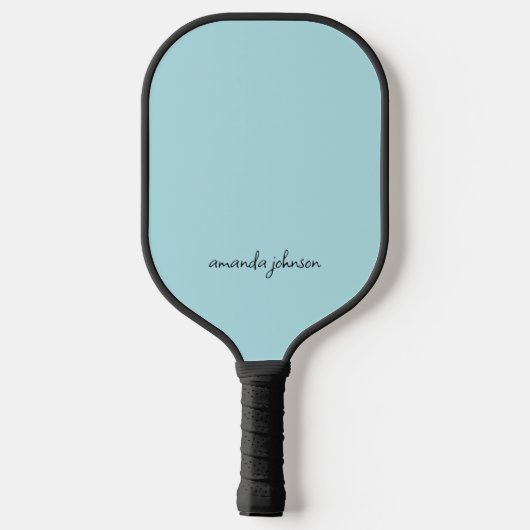 Eenvoudig Blauw Monogram Naam Pickleball Paddle (Achterkant)