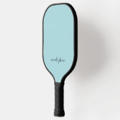 Eenvoudig Blauw Monogram Naam Pickleball Paddle (Links)