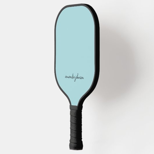 Eenvoudig Blauw Monogram Naam Pickleball Paddle (Links)