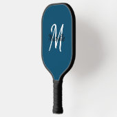 Eenvoudig Blauw Monogram Pickleball Paddle (Links)