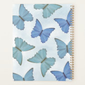 Eenvoudig blauw, mooie Butterflies Cute Monogram Planner (Achterkant)