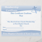 Eenvoudig blauw multicultureel kerkcertificaat flyer (Voorkant)
