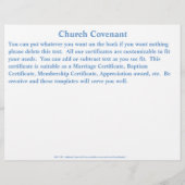 Eenvoudig blauw multicultureel kerkcertificaat flyer (Achterkant)