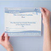 Eenvoudig blauw multicultureel kerkcertificaat flyer (Hand)