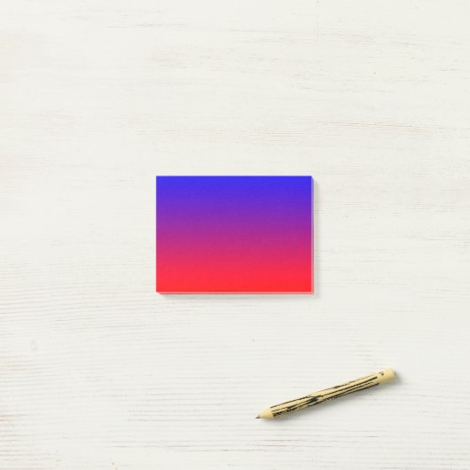 Eenvoudig blauw naar rood post-it® notes (Op bureau)