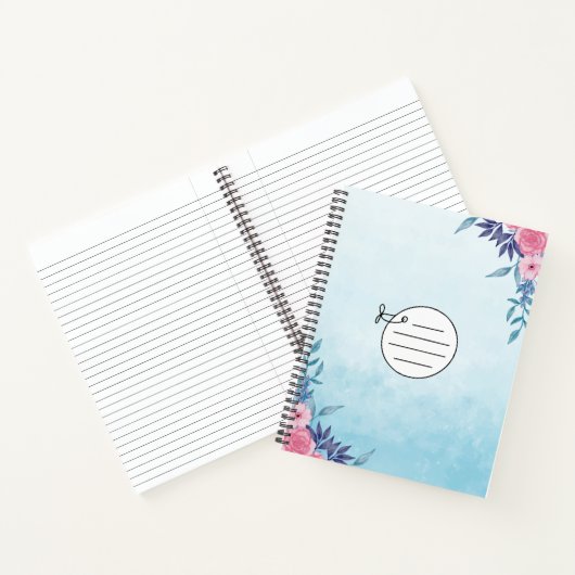 Eenvoudig blauw Notitieboek (Binnen)