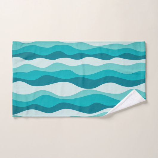 Eenvoudig blauw-oceaangolven - Abstract patroon | Bad Handdoek (Handdoek)