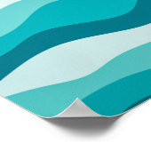 Eenvoudig blauw-oceaangolven - Abstract patroon | Poster (Hoek)