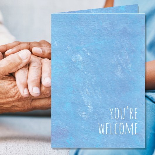 Eenvoudig blauw Onthaal Blank Kaart