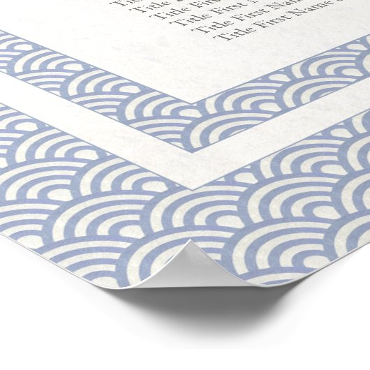 Eenvoudig blauw/Paars patroon Seigaiha-zitvlak Poster (Hoek)