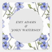 Eenvoudig blauw & paarse Florida Vierkante Sticker (Voorkant)