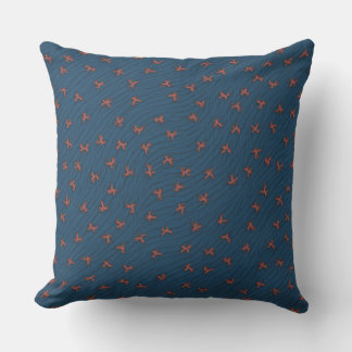 Eenvoudig blauw patroon kussen A