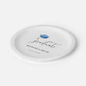 Eenvoudig blauw Pet script middelbare school Afstu Papieren Bordje (Gekanteld)