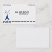 Eenvoudig blauw Pilootbord Visitekaartje (Voorkant / Achterkant)