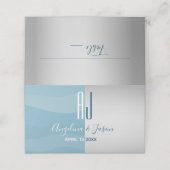 Eenvoudig blauw plaatskaartje (Buitenkant ongevouwen)