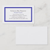 Eenvoudig blauw professioneel Visitekaartje (Voorkant / Achterkant)