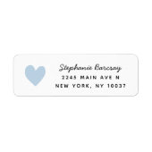 Eenvoudig blauw retouradres etiket (Voorkant)