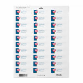 Eenvoudig blauw retouradreslabel etiket (Full Sheet)